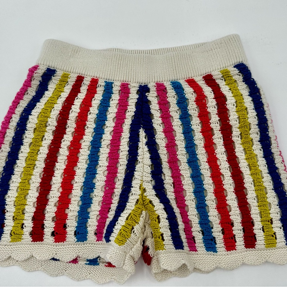 Mini Boden Stripe Crochet Knit Shorts 
5-6